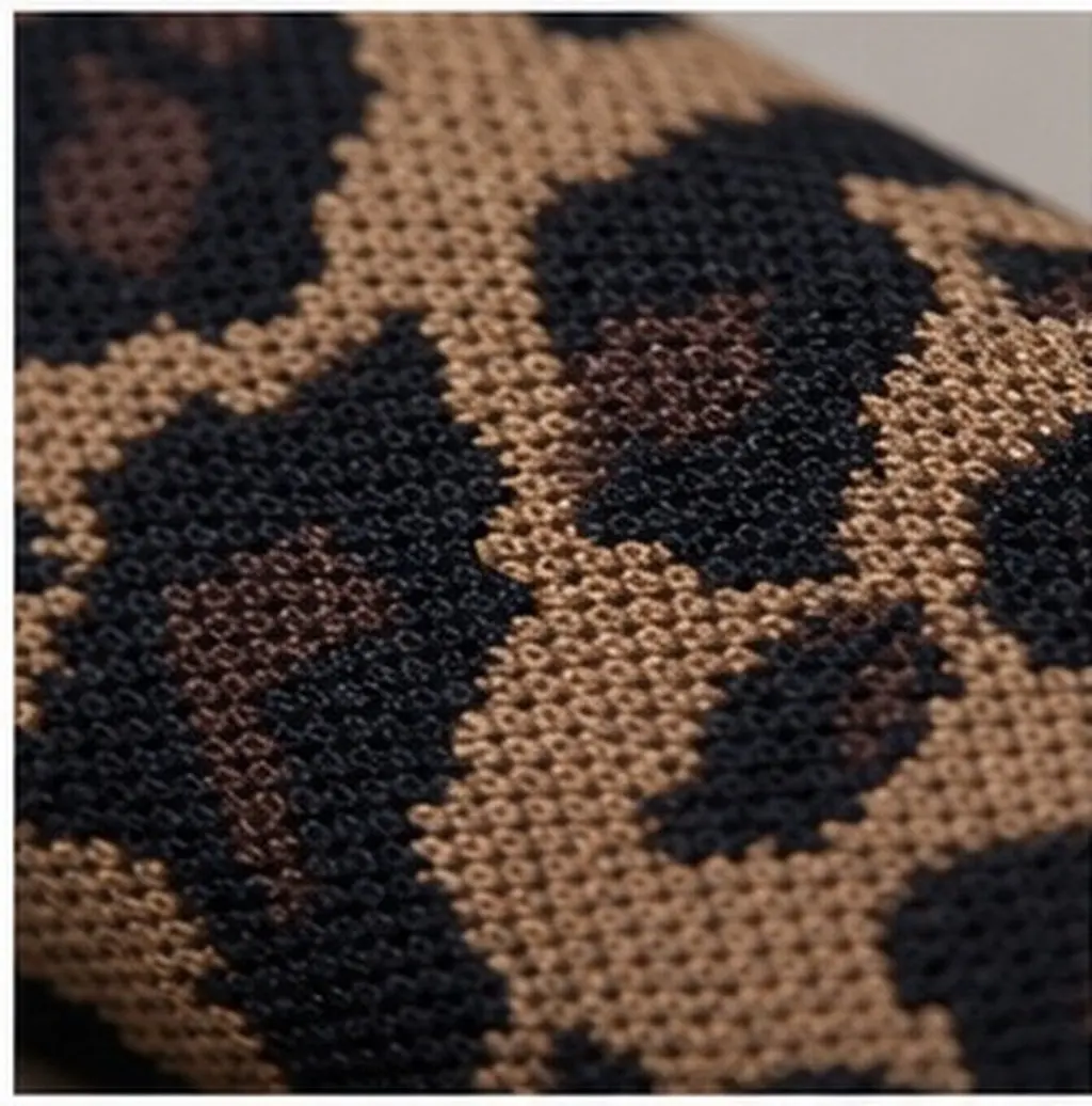 Leopard Pattern Elastic Nylon Watch Band for Women Adjustable Comfortable Breathable Lightweight Replacement Wristband
