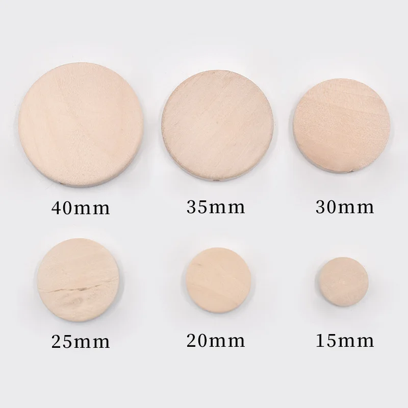 Wood Color Flat Round Wood Spacer Beads Necklaces Bracelet 15/20/25mm Wooden Beads For Jewelry Making DIY Decoration Accessories