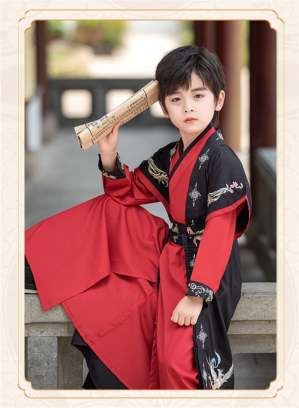 Boys Hanfu Traditional Chinese Dress Oriental Hanbok Kids Ancient Costume Improved Tang Suit Knight Party Stage Cosplay Outfits