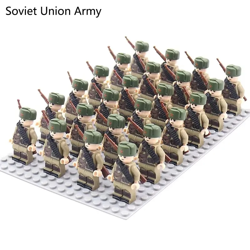 24PCS World War II military series, building blocks, phalanxes, warriors, mini figures, humanoid dolls, toys and birthday gifts. - view 6