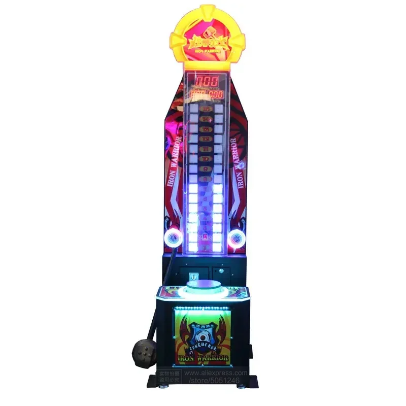 

Hammer Boxing Hitting Coin Operated Games Iron Warrior Lottery Tickets Redemption Indoor Sport Amusement Center Arcade Machine