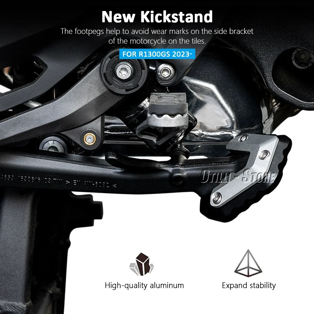 Accessories Foot Extension Pad CNC Motorcycle New Kickstand Side Kick Stand For BMW R1300GS R 1300 GS R1300 GS r1300gs 2023 2024