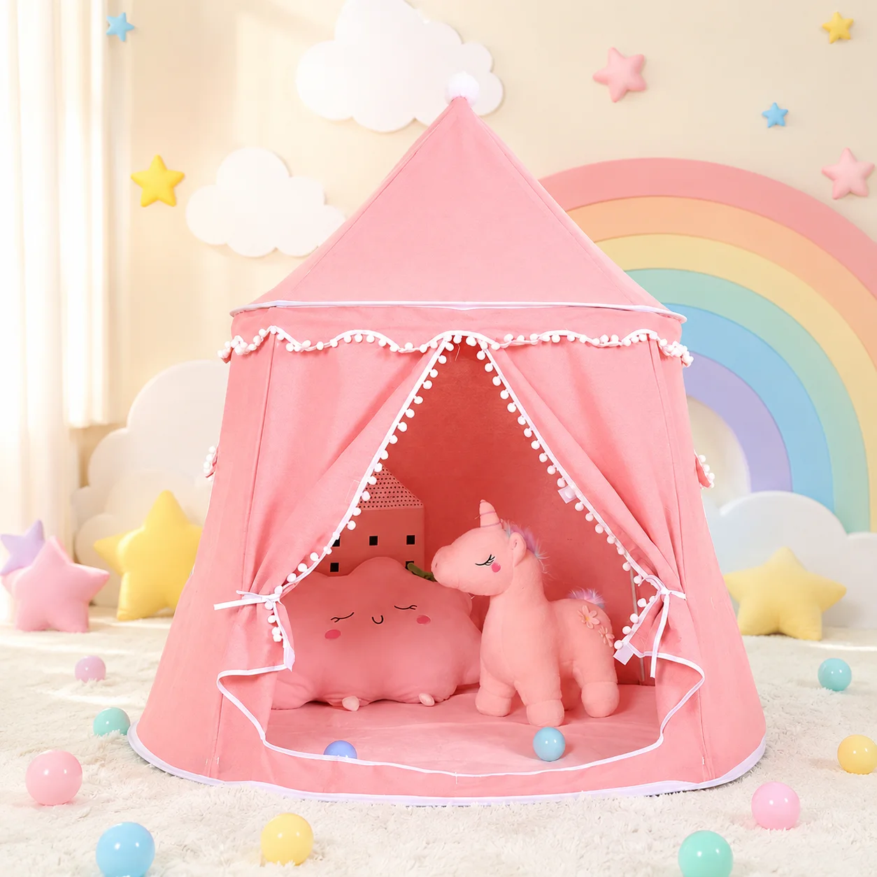 Kids Outdoor Teepee - Çocuklar için Katlanır Oyuncak Çadır Büyük