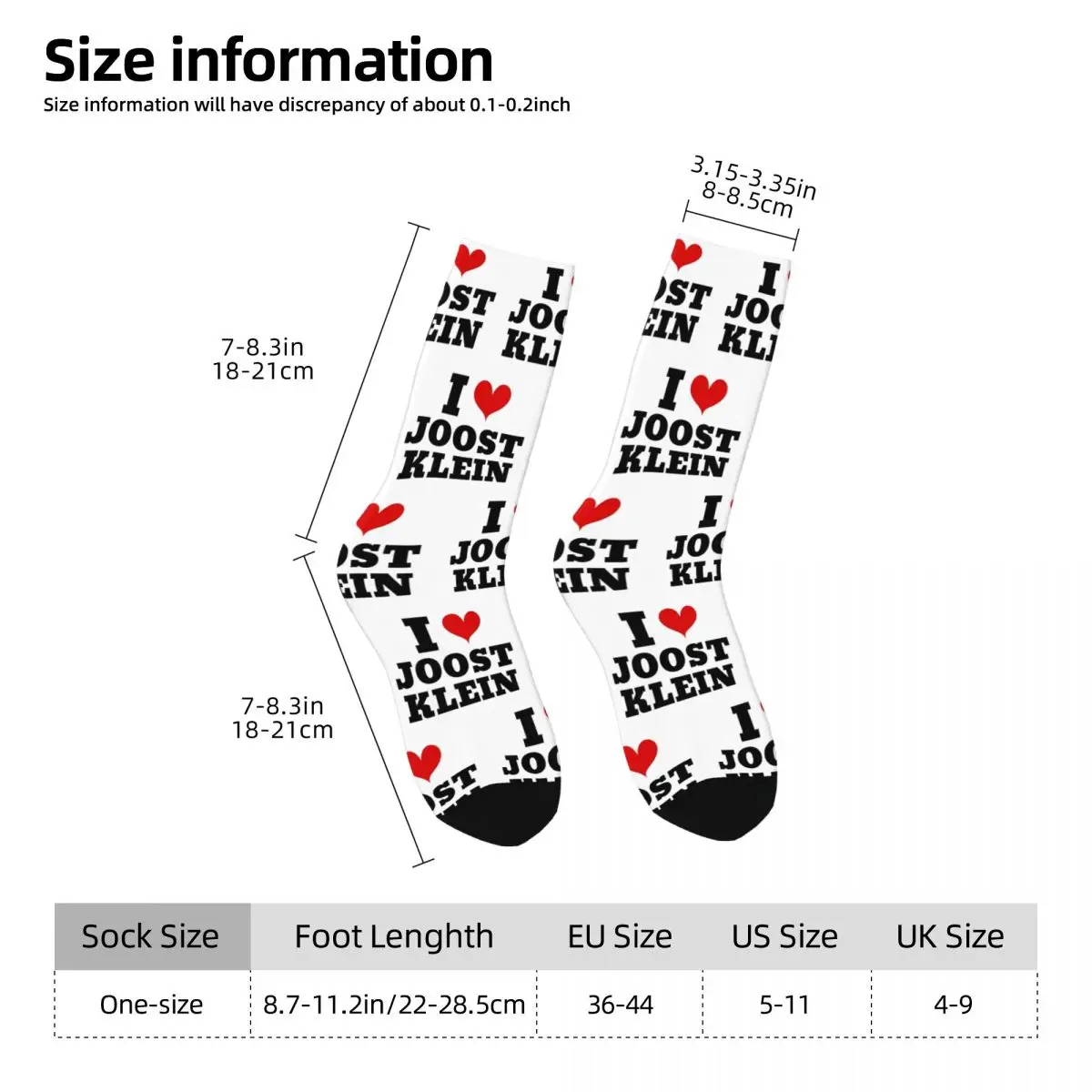 Winter Warm Funny Men's Women's I Love Joost Klein Socks Sweat Absorbing Skateboard Socks