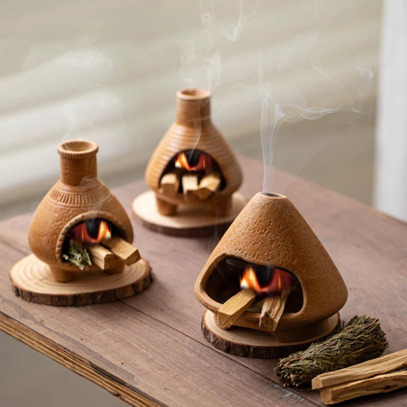 Ceramic Incense Burner Smudging Bowl with Ash Catcher Heat-Resistant Incense Censer for Yoga Home Decor & Thoughtful Gift