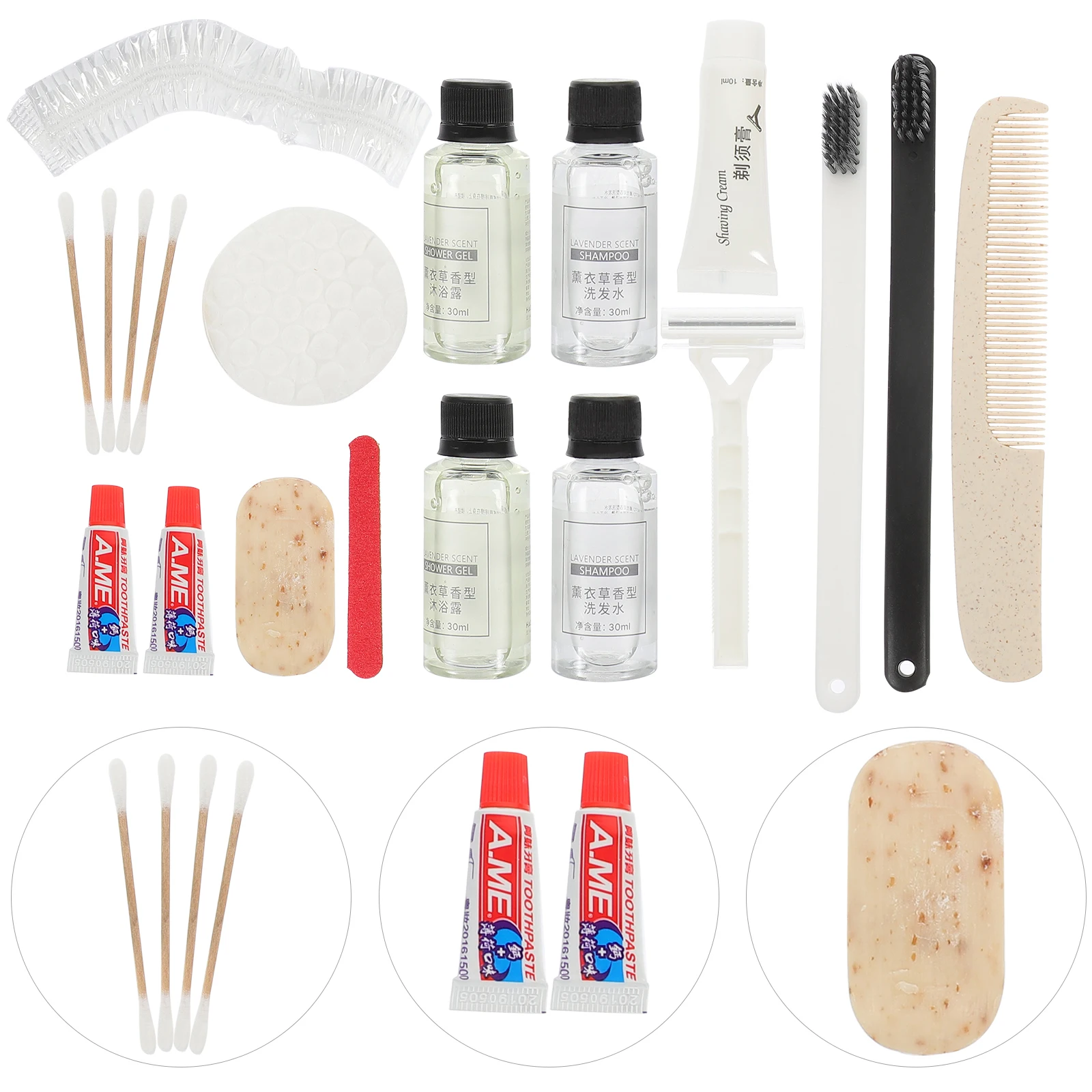 

1 set Toiletry Set Disposable Personal Care Supplies Travel Kit Guest Business Trip Bath Body Wash Shampoo Soap Brush Comb Safe