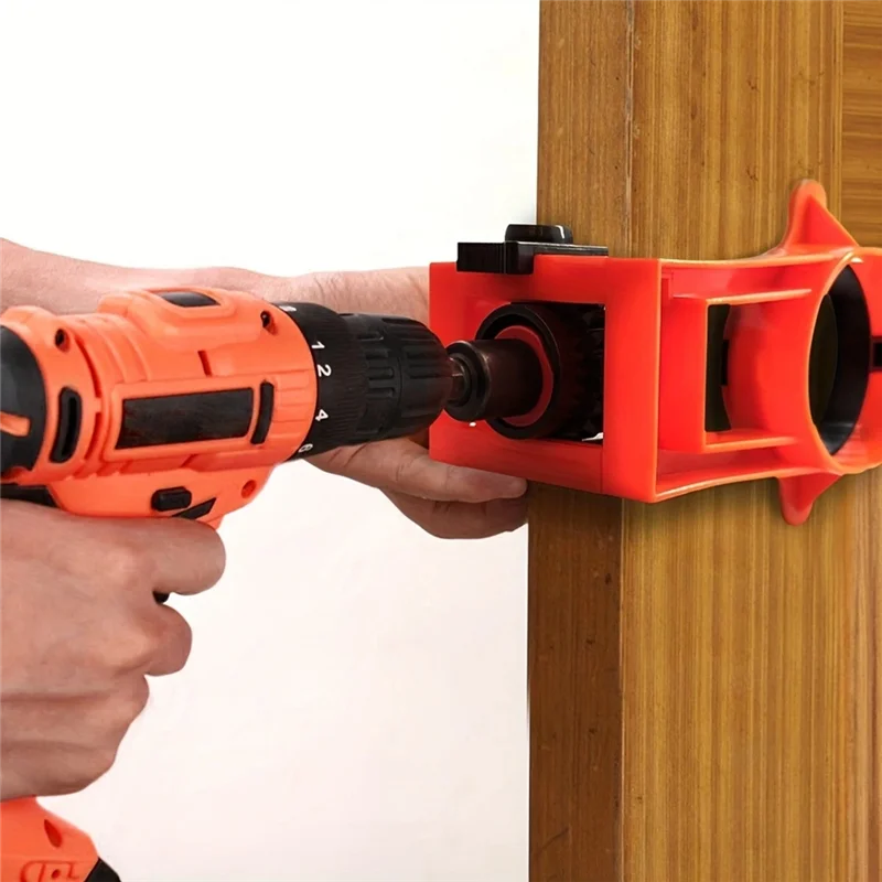 

ABCA-For Wooden Door Lock Installation Kit With 2-1/8"-1" Hole Saw, Guide Template 2Pc Screwdriver Bit Included