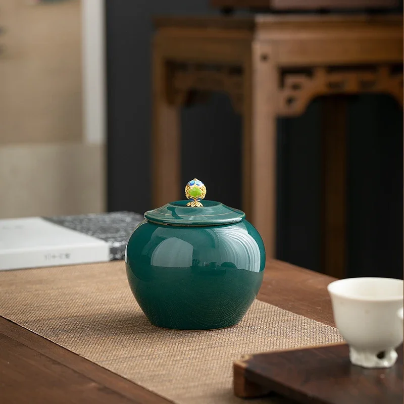 2026 Ceramic Tea Caddy Food Sealed Cans Home Round Jewelry Cosmetic Storage Box Creative Coffee Bean Candy Nut Sealed Cans Home