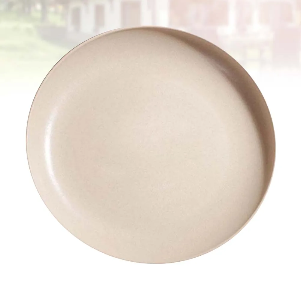 

1pc Microwave Oven Safe Eco-Friendly Dinner Plate Household Serving Dish Anti-Slip Wheat Straw Plate For Home Restaurant