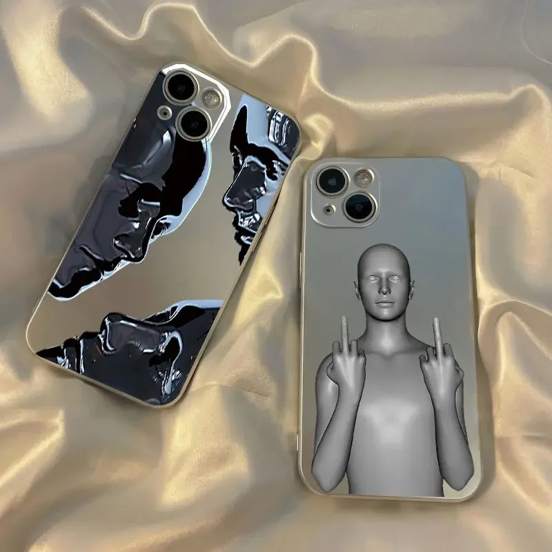 

2023 Newest Funny Sliver Robot IPhone 14promax Phone Case 12/XL Designer IPhone 8plus/7 Silver Plated 11/6 Phone Case