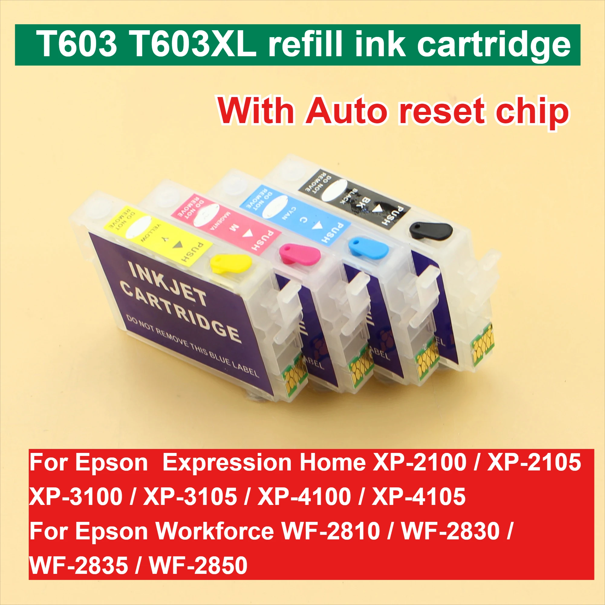

For Europe T603 T603XL refill ink cartridge with ARC chip for Epson XP-2100 XP-2105 XP-3100 XP-3105 XP-4100 XP-4105 WF-2810