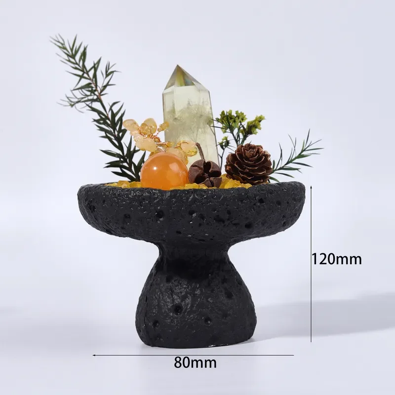 Popular Lucky Citrine Bonsai Daijinba series yellow crystal tower with yellow calcite ball Lucky Treasure