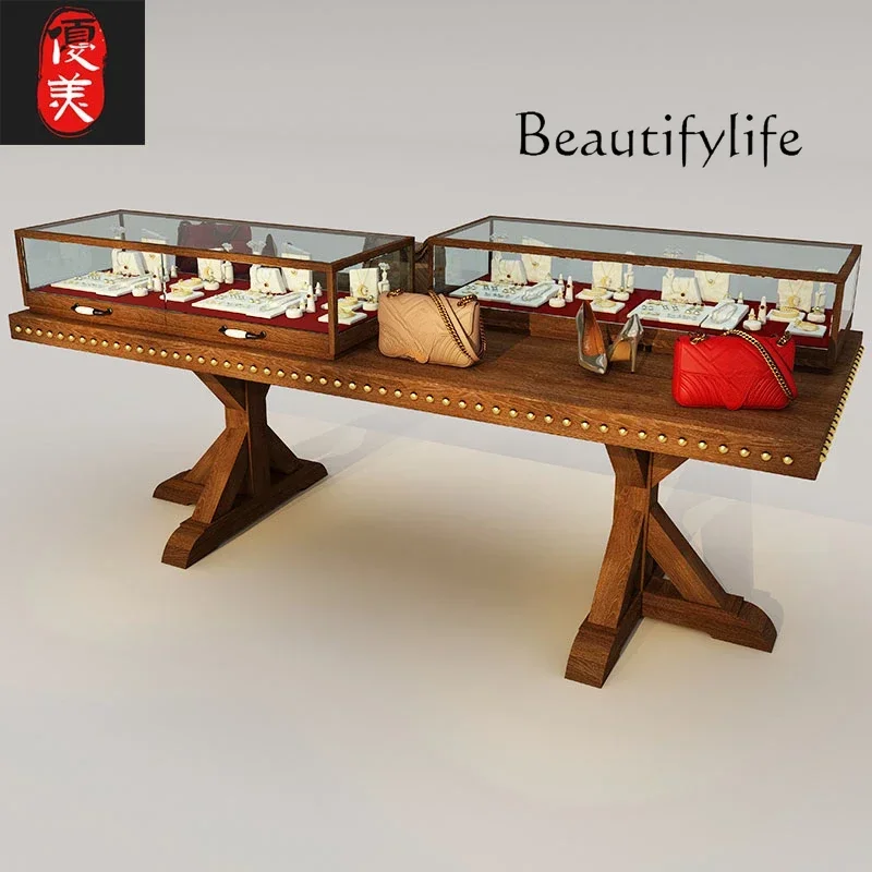 BJ Jewelry Store Museum Antique Exhibition Counter Customization Clothing Nakajima Glass Table Display Cabinet