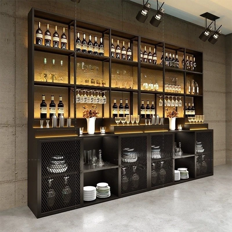 

Wine cabinet against the wall Wine cabinet Red wine cabinet Display rack Floor-to-ceiling locker against the wall Bar