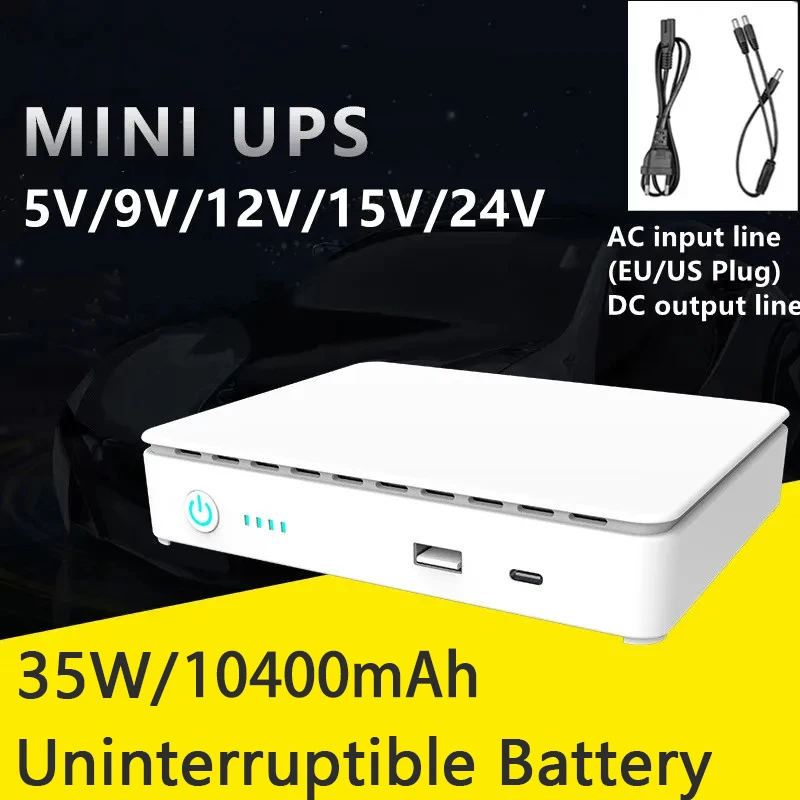 10400Mah Mini DC UPS power supply monitoring router optical modem POE uninterruptible power supply