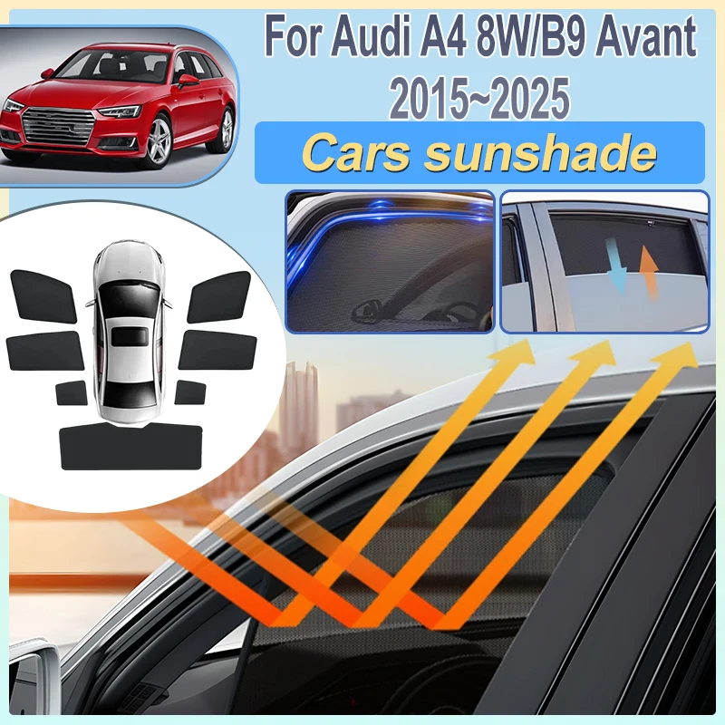 

For Audi A4 B9 2015-2025 8W Avant Car Foldable Sun Shade Front Rear Windshield Side Window Sun Visor Protection Auto Accessories