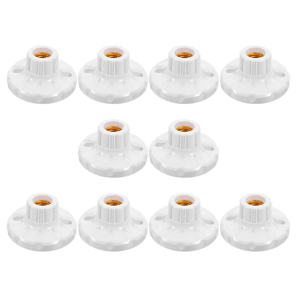 

10pcs E27 Large Flat Lamp Mouth Socket Bulb Holder Copper Fitting Parts for Table Lamps Workshop Garage Safe Durable Lighting