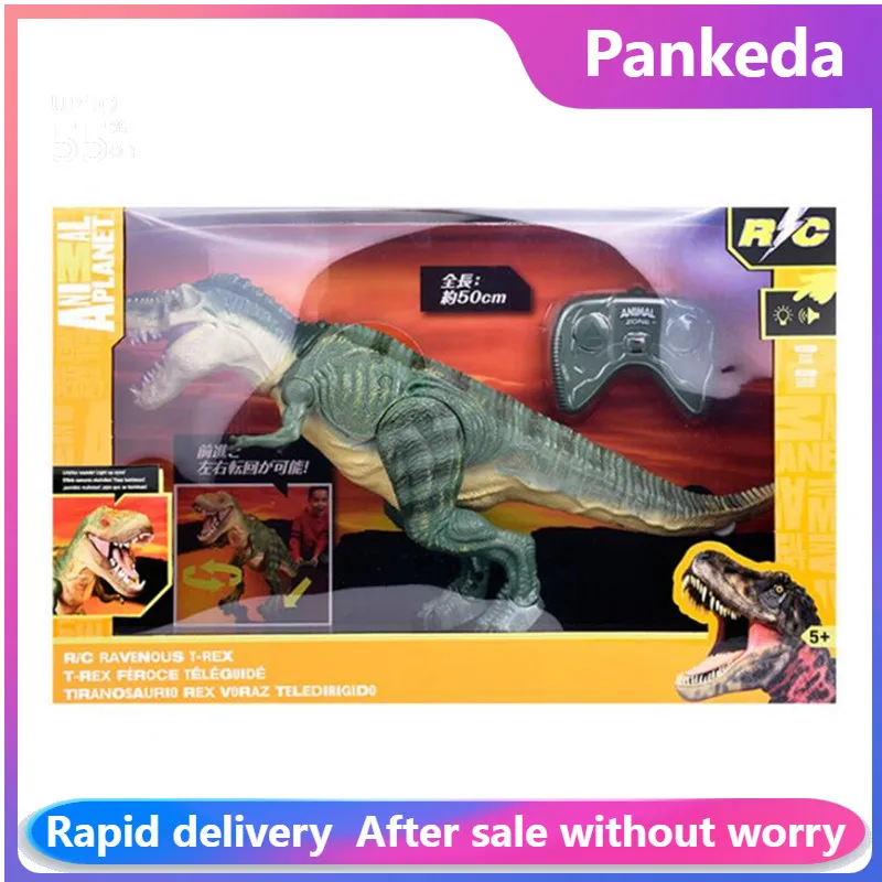 Electric Remote Control Dinosaur Tyrannosaurus Rex Triceratops Electric Simulation Animal Toys With LED Eyes and Mouth Open