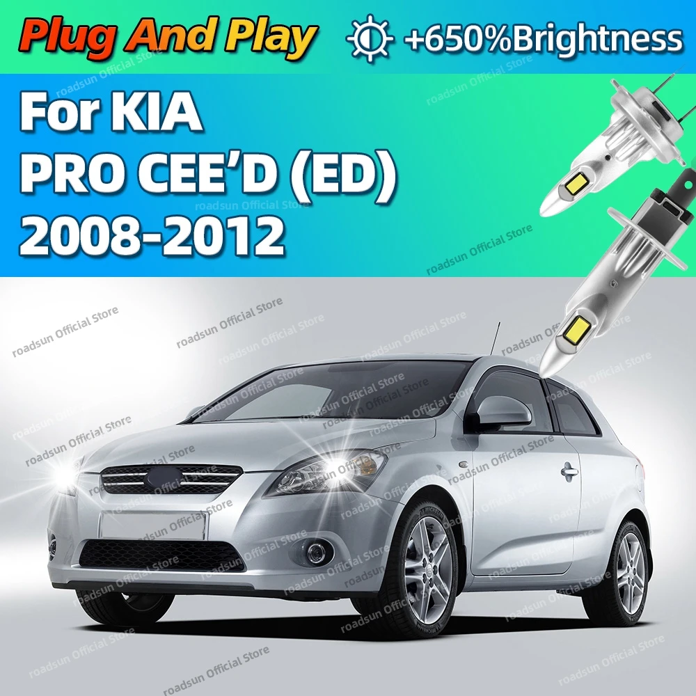 2/4Pcs 6000K LED Canbus Headlights CSP Turbo Car Lamps 180W Super Bright For KIA PRO CEE D ED 2008 2009 2010 2011 2012