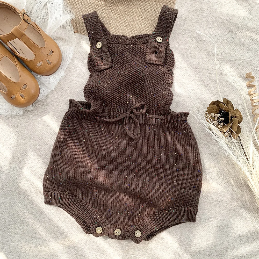 Instagram Hotselling Vintage Baby Jumper Boys Girls Enfant Retro Natural Flecks Bebe Romper