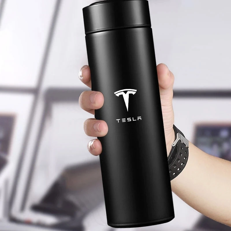 

500ML Stainless Steel Intelligent Temperature Display LED Thermos Cup Car Sticker For Tesla Model 3 Y Model S Model X Cybertruck