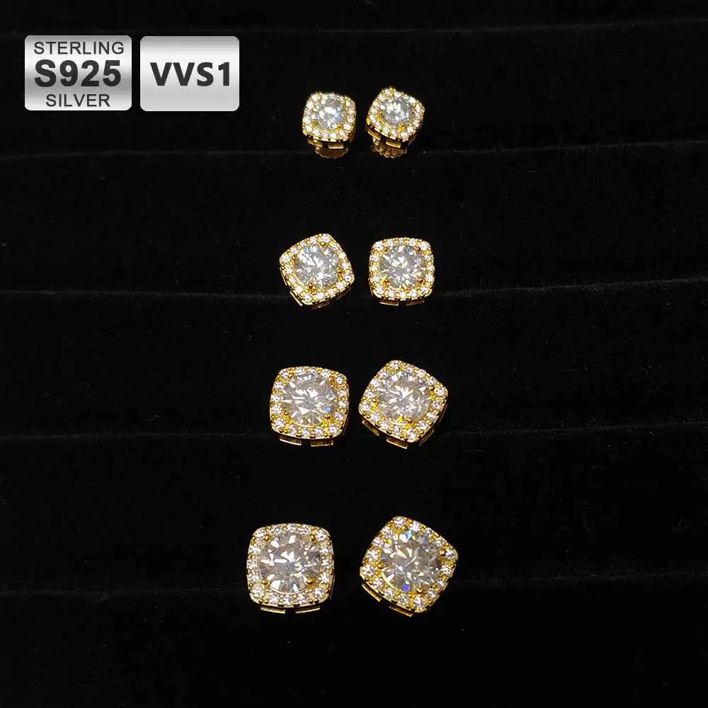 

Унисекс-серьги с квадратными муассанитами VVS1, круглой огранки, изысканные ювелирные изделия, роскошные свадебные серьги с лабораторными бриллиантами, серебро 925 пробы, подарок для вечеринки