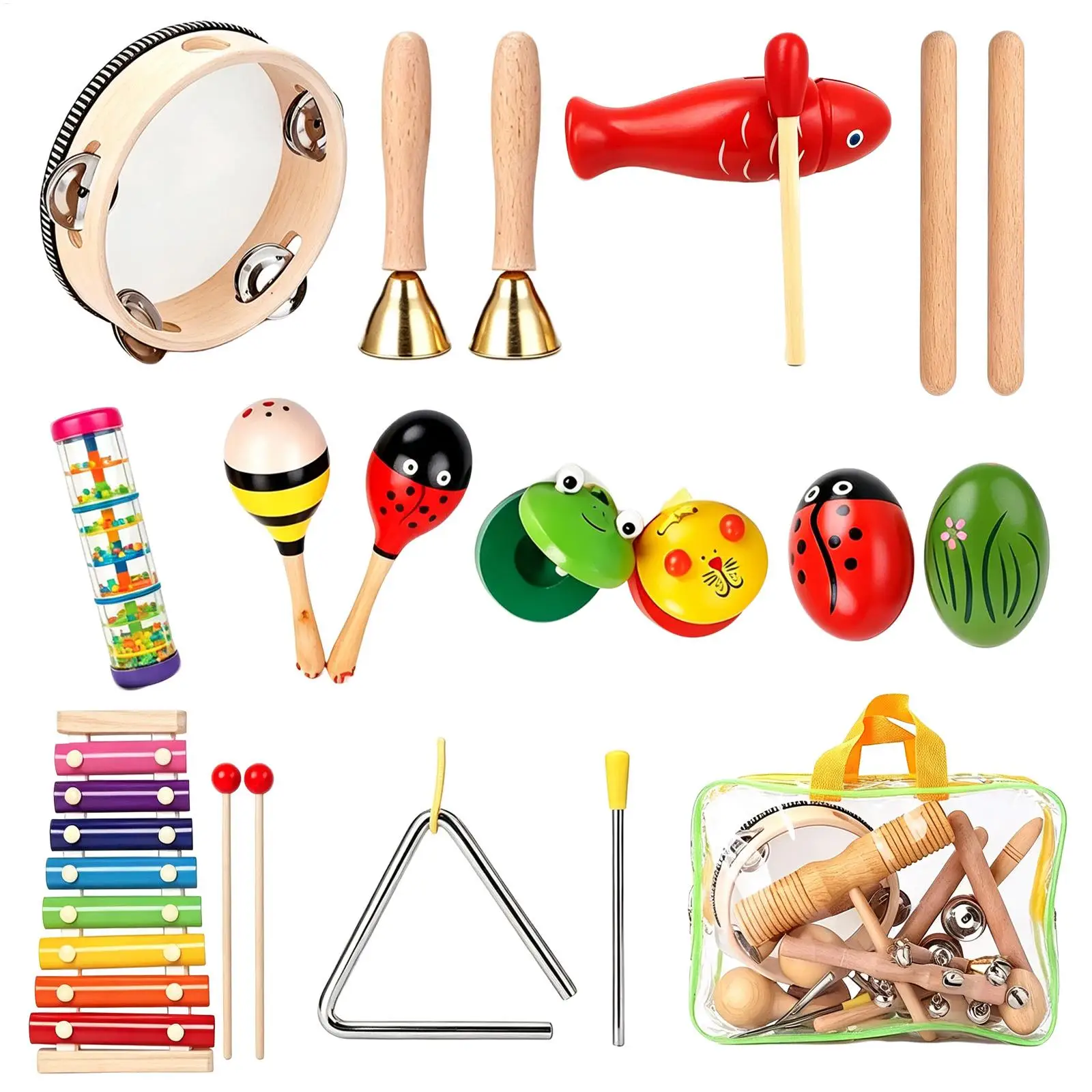 Wooden Musical Instruments Interactive Xylophone Maracas Educational Music Toys Kids Percussion Music Instruments For Boys Girls