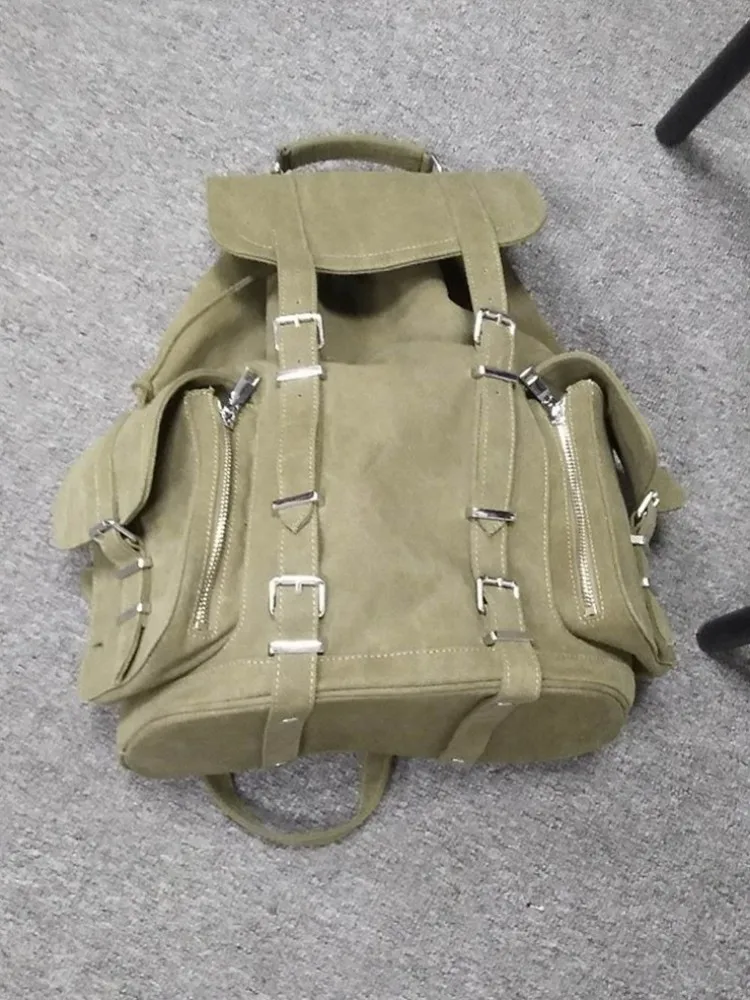 Zaino in tela da uomo Casual di design Vintage fatto a mano Harajuku borsa a secchiello con coulisse zaini da viaggio di grande capacità borse