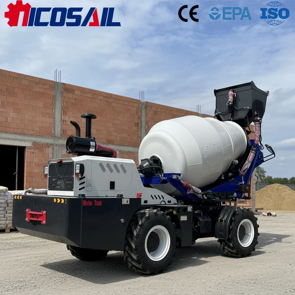 Small Concrete Mixer CE Approved Euro 5 Stable Performance Durable Structure Easy Operation for Building Projects