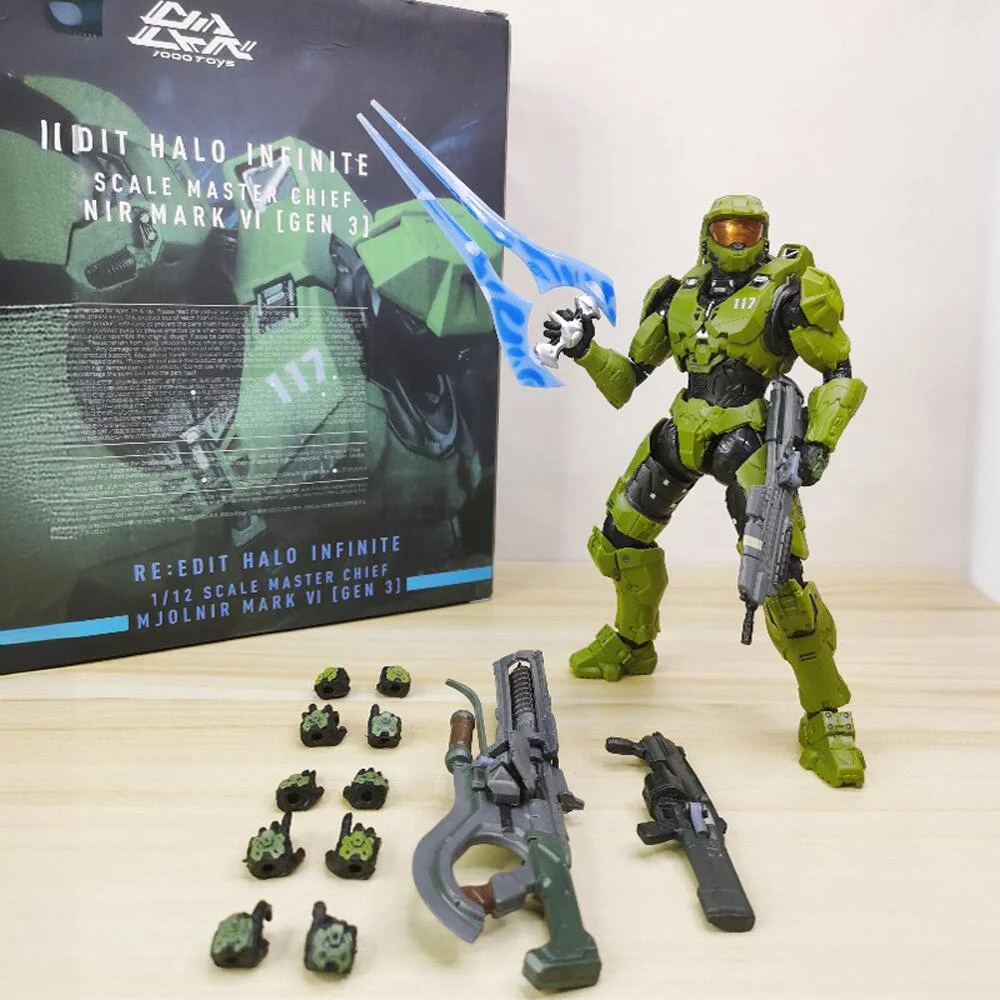 Figuras de acción de Halo, figura del jefe maestro, modelo de juguete de PVC, movilidad de cuerpo completo, figura de John117, juguetes coleccionables de edición limitada, 1/12