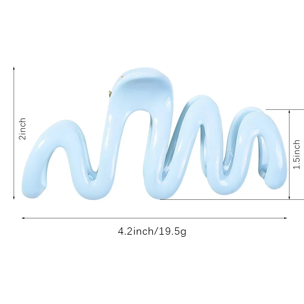 아크릴 헤어 클로 클립, 대형 웨이브 스타일 헤어핀 클램프, 바레트 헤어 액세서리, 여성용 포니테일 헤드웨어
