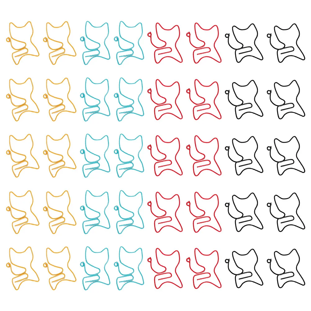 50 قطعة من مشابك الورق على شكل قطة، مشابك مرجعية ملونة إبداعية لمكتب المدرسة، مشبك مذكرة، لوازم مكتبية، مستلزمات مكتبية #1