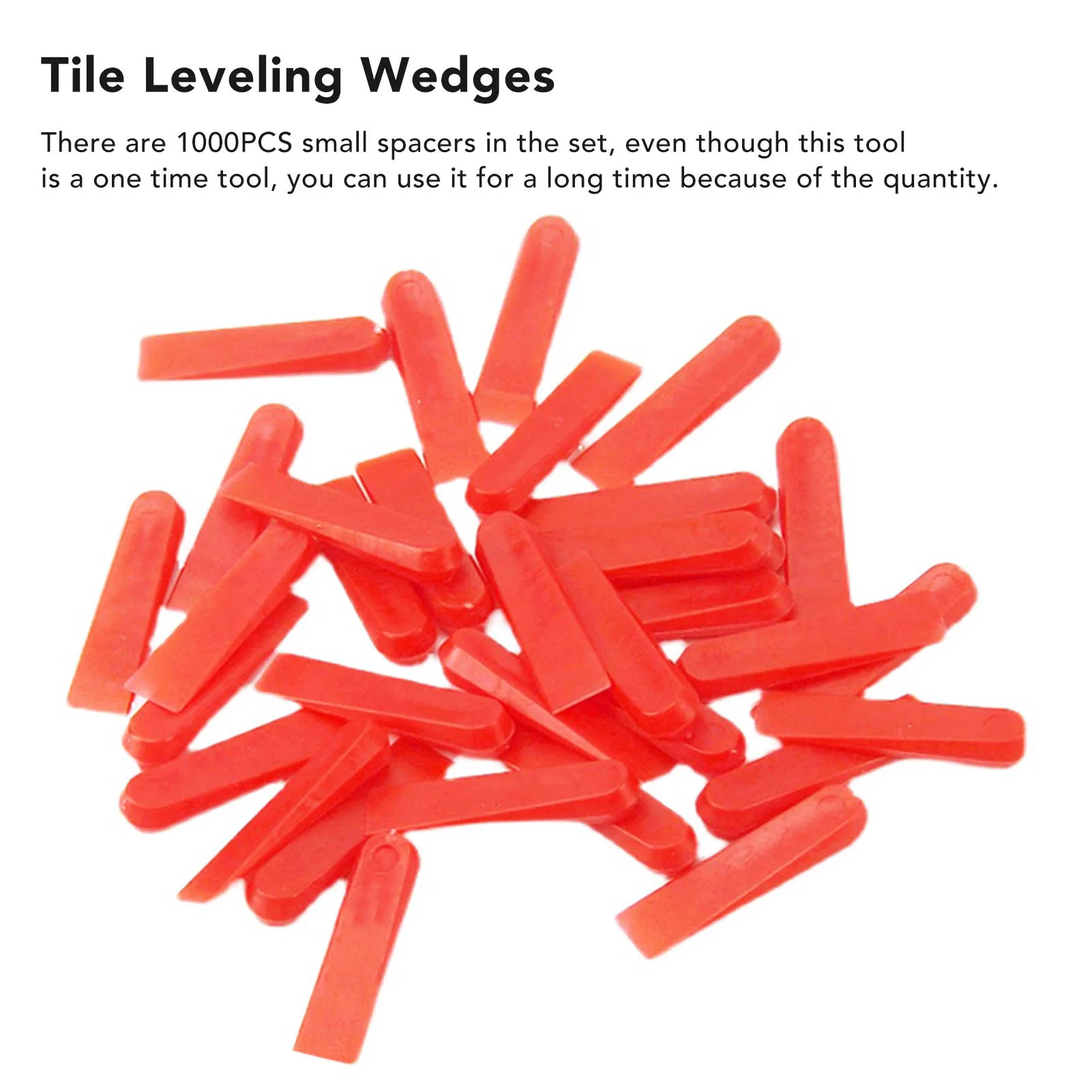 1000Pcs Tile Leveling Wedges 0.2in PE Red Wear Resistant Tiles Leveler Spacers for Decoration Tiles Leveler Spacers