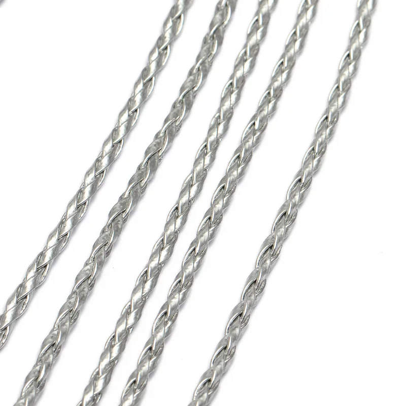 REGELIN 5meter 3mm black/white Braided PU Leather Bracelet Findings Round Leather Cord String Rope DIY Necklace Bracelet Making