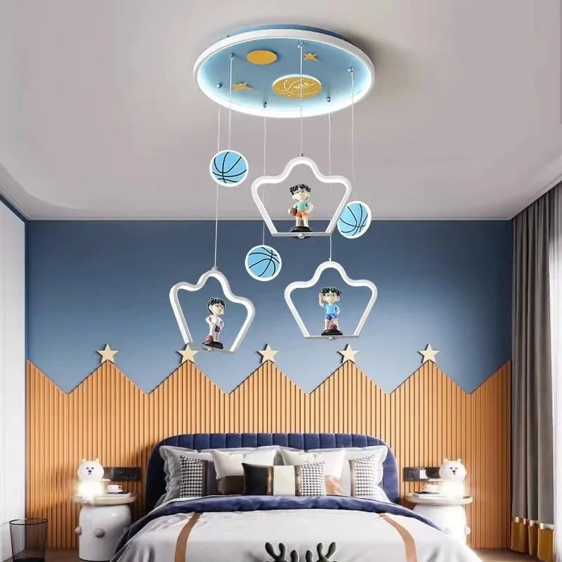 Boy Bedroom Light Basketball Cartoon Creative Eye Protection Ins Internet Hot New Children's Room Chandelier