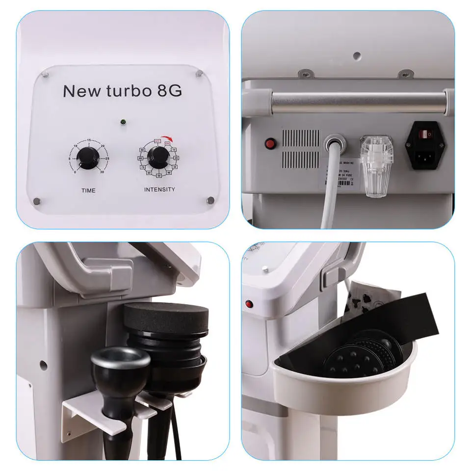 Newest G 8 Vibrating Body 5 Heads with Vacuum Heating Probe G 5 High Frequency Vibrator Weight Loss Reduce