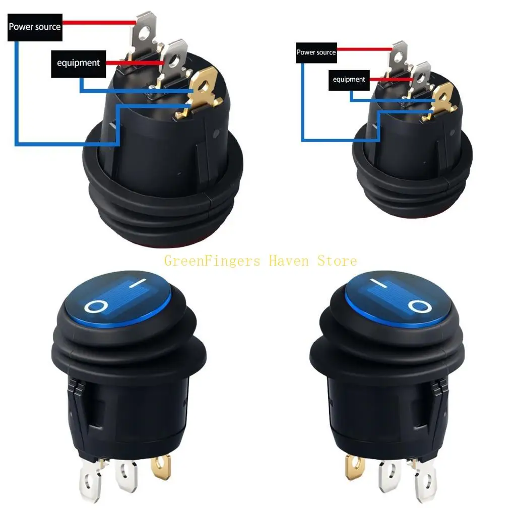 F68D Multipurpose IP65 Waterproof Rocker Switches 220V 16A Convenient for Efficient Use Home and Industrial Applications