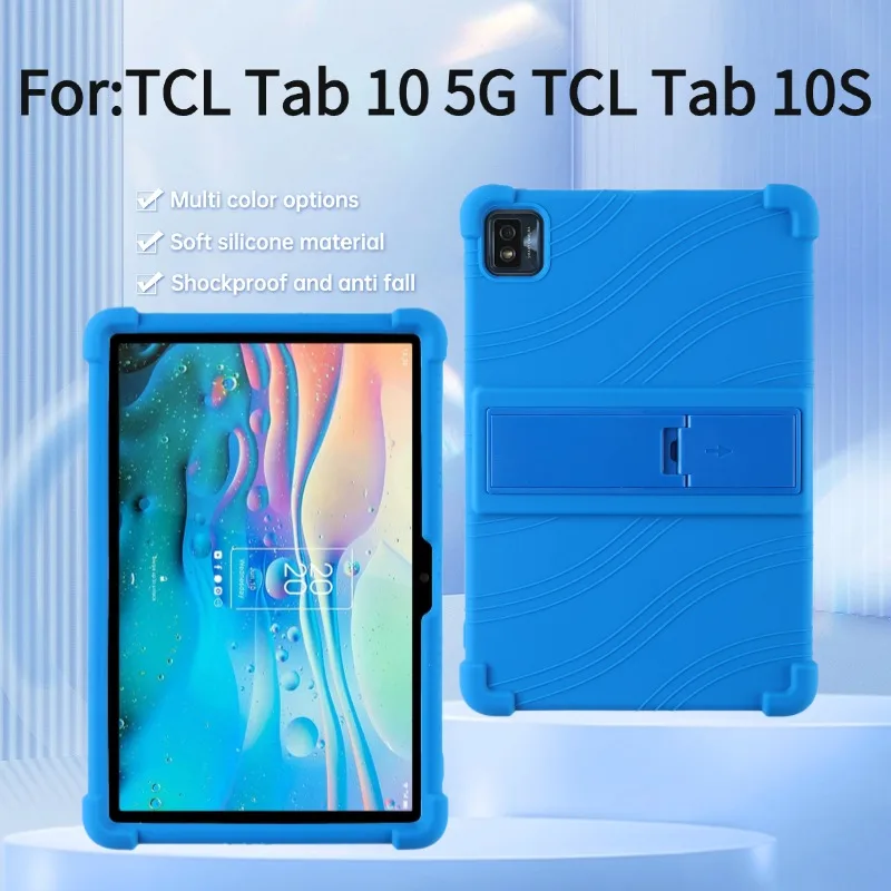 Funda de silicona para TCL Tab 10 5G 10,1 pulgadas TCL Tab 10S 10,1 pulgadas TCL Tab10 funda para tableta para niños (9080G/9081X/9183W) con soporte para PC