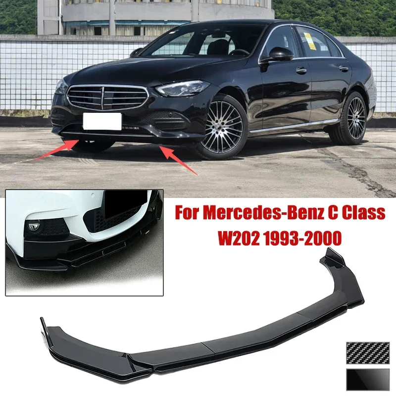 5pcs Front Bumper Shovel For Mercedes-Benz C Class W202 1993-2000 Spoiler Front Bumper Deflector Anti Scratch Protection Device