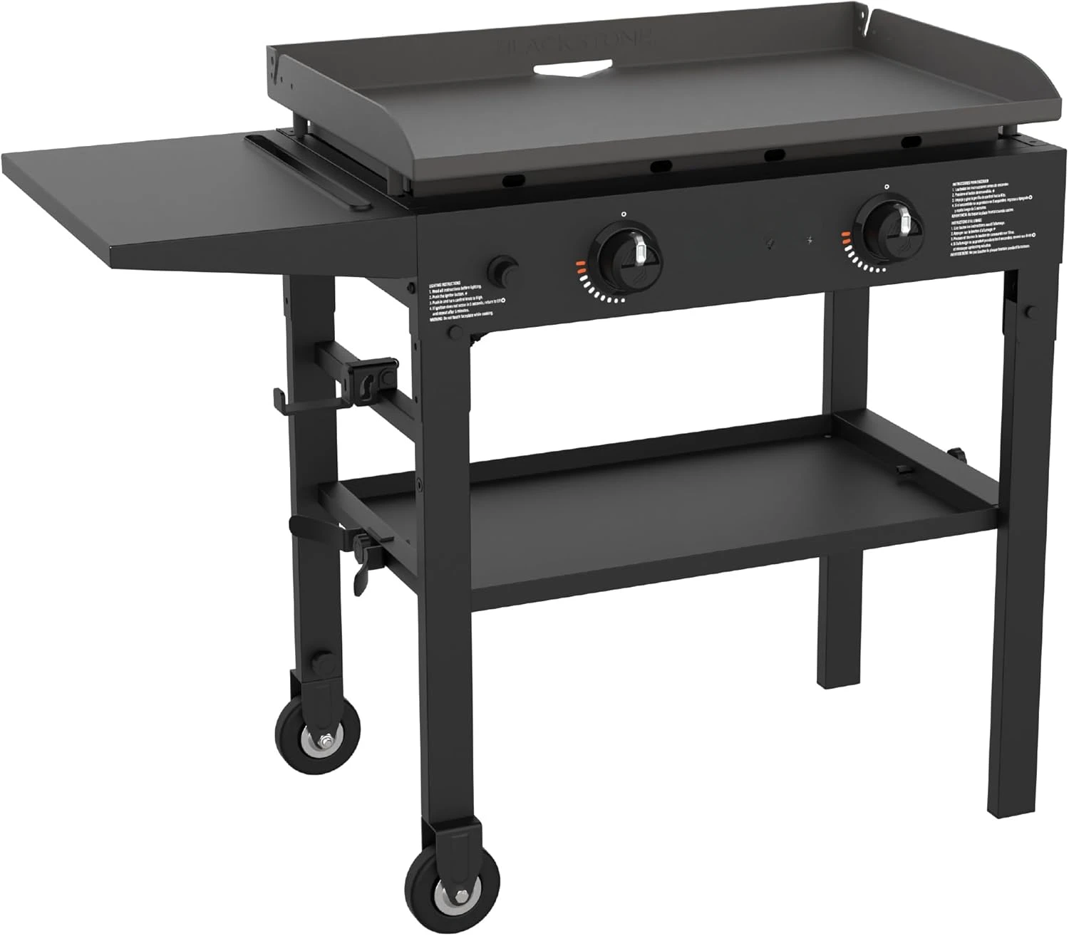 Flat Top Gas Grill Griddle 2 Burner Propane Fuelled Rear Grease Management System, 1517, Outdoor Griddle Station