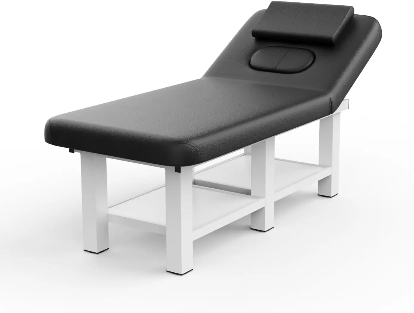 Professional Stationary Massage Table With Backrest For Treatment Table Physical Therapy Table Spa Facial Bed, Metal Frame Pu