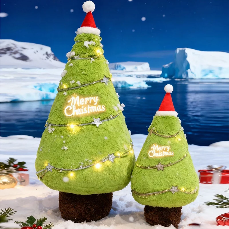 Lovely Cartoon 3 Color Christmas Pine Tree Plush Throw Pillow Sofa Chair Cushion Soft Stuffed Plants Christmas Party Decor Gifts