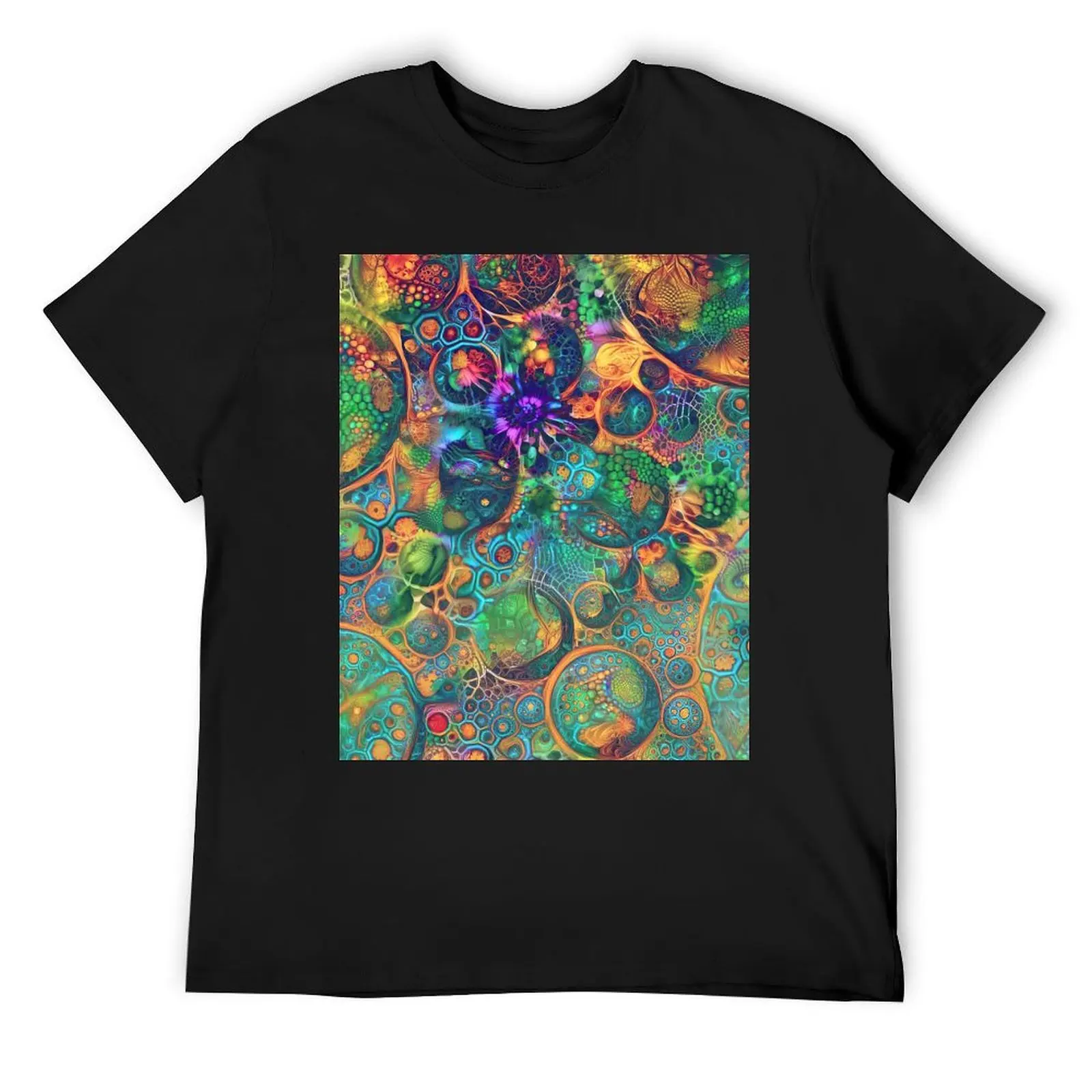 Deepdream floral fractalize space abstraction T-Shirt blacks aesthetic clothes vintage anime stuff mens t shirt graphic