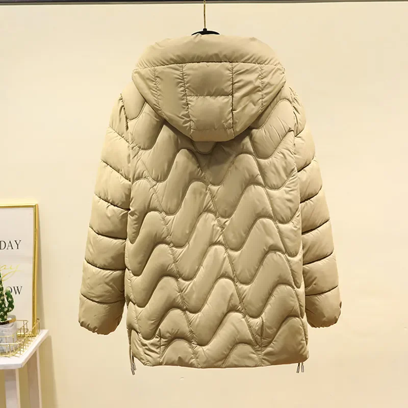 2024 Winter Women's Coat Short Pure Color Cotton Jacket Female Hooded Parkas Coats Women's Thicken Warm Padded Jacket