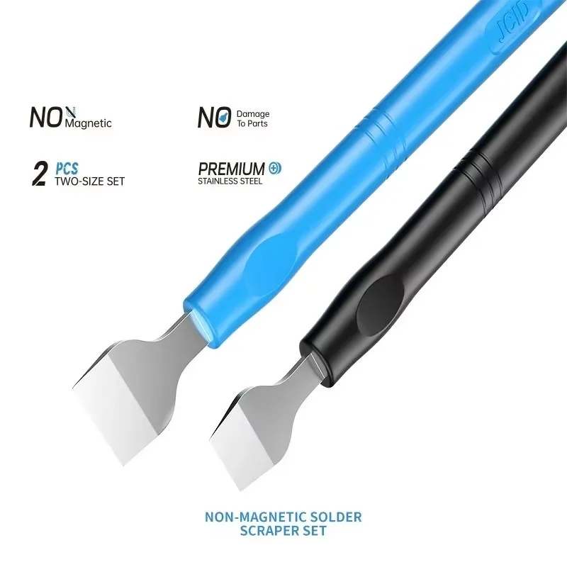 JCID SC-02 Non‑Magnetic Solder Scraper Stainless Steel Anti‑Scratch Spudger for Phone PCB Motherboard Stencil Repair Hand Tool
