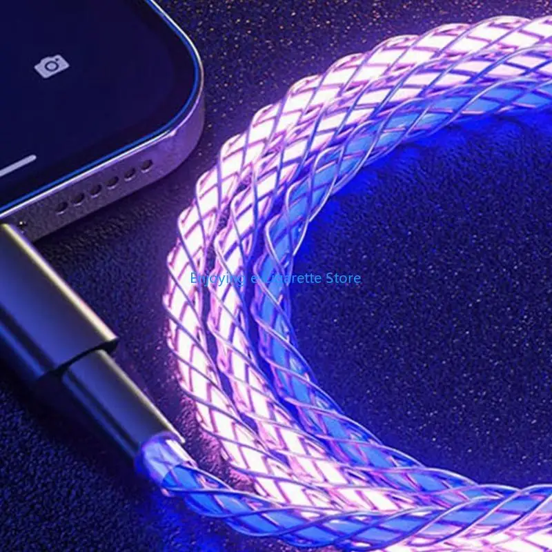Colorful Illuminateds USB C to Type C Wires 60W Rapid Charging Aluminum Alloy Y4QF