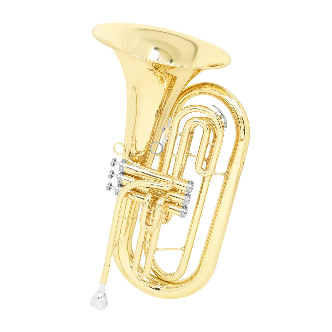 

Hooqu Factory OEM High Quality Professional Brass Tube Body Gold Three Vertical Key Bb Tone Marching Trombone With Case