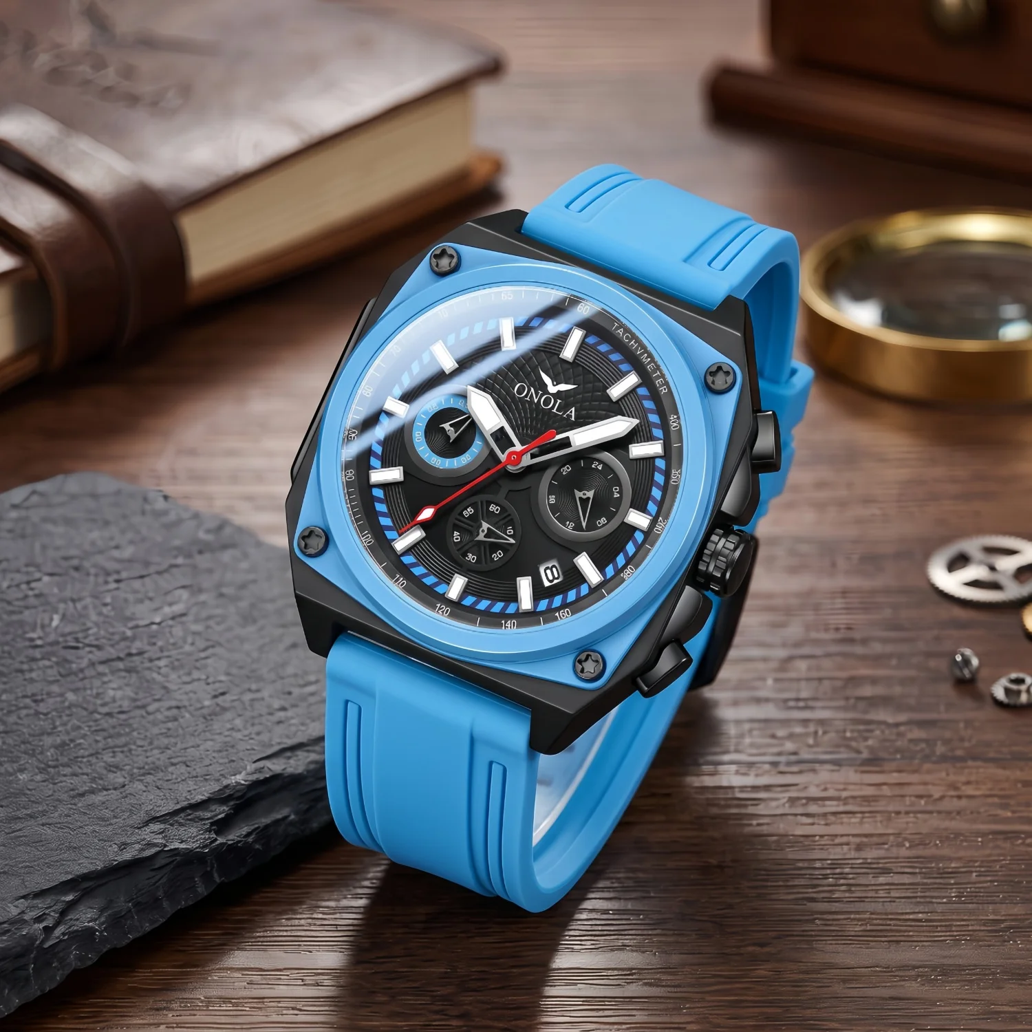 ONOLA rond heren quartzhorloge - Suede Strap Watch recensie en prijs