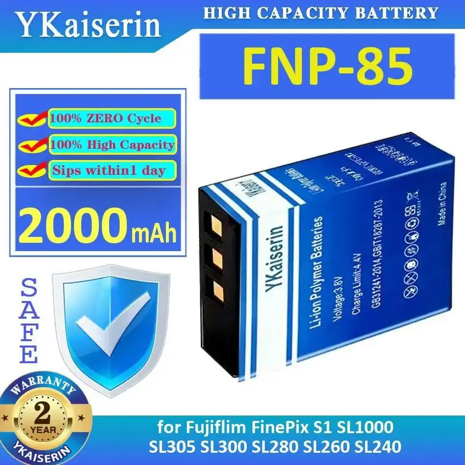 

Аккумулятор для камеры 2000 мАч Fnp-85 долговечная работа для Fujiflim Finepix S1 SL1000 SL305 SL300 SL280 SL260 SL240