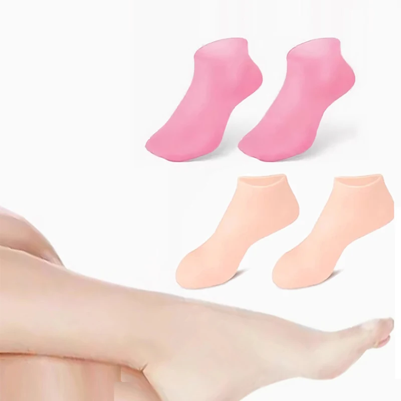 E1 Pair xfoliating And Preventing Dryness Spa Silicone Socks Moisturizing Gel Socks Cracked Dead Skin Remove Protector Foot Care